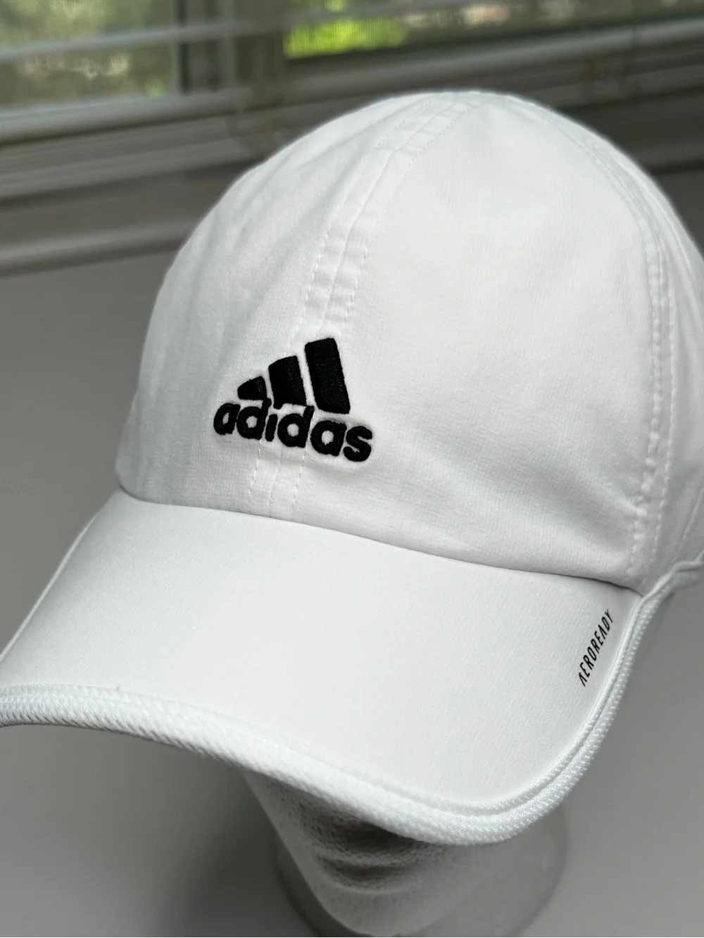 Adidas 3 Stripes Aeroready Strapback Hat White One Size Embroidered